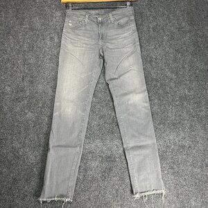 AG Adriano Goldschmied Jeans Womens 25 The Legging Ankle Super Skinny Gray Raw H